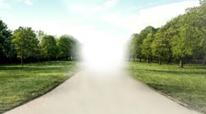 A path going to a bright light